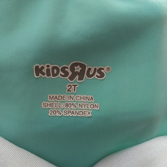 Mint color pink flamingo one peice bathing suit - Picture 3 of 4